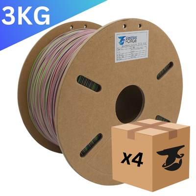 Bulk x4 | Blue, Pink, Orange, Green, Sparkle Rainbow PLA – 3KG 1.75mm – Cold Star Forge Filament