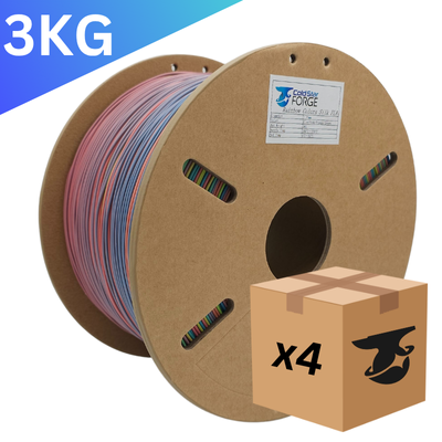 Bulk x4 | Blue, Pink, Orange, Green Rainbow PLA – 3KG 1.75mm – Cold Star Forge Filament